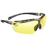 TICONN Safety Glasses for Men and Women with Adjustable Arms, ANSI Z87.1 Anti-Fog and Scratch Proof Eye Goggles, UV Protection Wrap Around Lenses Work Eyewear (Yellow, 1PK)