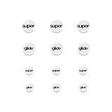 Superglide Glass Mouse Skates - Consistent Controllable Glide, Polished Round Edge, Super Balanced Gaming Mouse Feet with Durable Sole for Universal 6mm + 9mm 12pcs (Type-C, White)