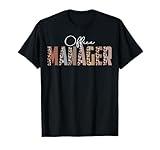 Leopard Office Manager Funny Job Title School Worker T-Shirt