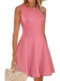YIOYOLA Dinner Dress for Women Date Night Cocktail Mom Graduation Mini Wedding Party Pink Summer Dresses for Women Brunch Sunday(YYL618-Pink,XL)