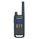 Motorola Solutions, Portable FRS, T802, Talkabout, Two-Way Radios, Emergency Preparedness, Rechargable, 22 Channel, 35 Mile, Black W/Blue, 2 Pack