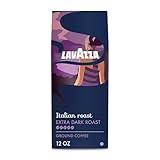 Lavazza Italian Roast Ground Coffee 12oz Bag, Dark Roast, Strong and Bold Taste, Intensity 5/5, 100% Arabica, Ideal for Drip Brewers, (Pack of 1) - Package May Vary