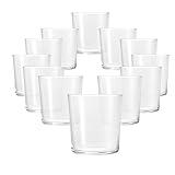 Bormioli Rocco Bodega Collection Glassware – Set Of 12 Medium 12 Ounce Drinking Glasses For Water, Beverages & Cocktails – 12oz Clear Tempered Glass Tumblers