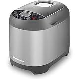 Elite Gourmet EBM8103SS Programmable Bread Maker Machine, 3 Loaf Sizes, 19 Menu Functions Gluten Free White Wheat Rye French and more, 2 Lb, Stainless Steel