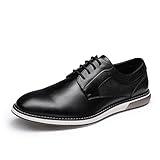 Bruno Marc Men's Plain Toe Oxford Shoes Business Formal Derby Dress Sneakers Crossflex GentEdge,Size 10.5W,Black,SBOX223MWIDE