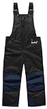 BenBoys and Girls Kids Snow Ski Bib Pants Winter Waterproof Windproof Ripstop Warm Insulated Snowboard Overalls Boys and Girls,HXK7117-Black-M