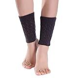 prime big deal days 2024 Ankle Thermal Sleeves for Women Winter Knitted Warmer Socks Crochet Knit Boot Socks or Toppers Cuffs Multi-Purpose fall must haves women 2024 Dark Gray