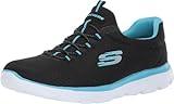 Skechers Sport Women's Summits Sneaker,black/turquoise,8.5 M US