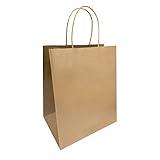 Paper Bags with Handles 250 Count 10x6.75x12 Inches Kraft Paper Bags for Wedding bags, Gift bags, Food bags, Shopping bags, Grocery bags, Storage bags, Lunch bags, Take away bags, Retail bags and More, Reusable, Eco-friendly and Sustainable 1072B 250C