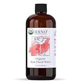 HBNO California Bottled Organic Rose Water for Face Huge 16 fl oz (480ml) Value Size - USDA Certified Organic Rose Water for Face - Pure Rose Water for Hair - Rosewater for Skincare, Haircare