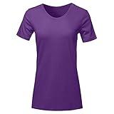 Lantusi Women Casual Solid V Neck Short Sleeve Basic T-shirt Summer Top Blouses & Button-Down Shirts