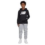 New Balance Boys 2pc Hoodie Jogger Contrast Black/Grey