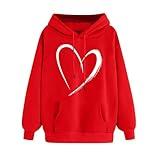 maisdgop Sweatshirts for Women Casual Heart Printed Pullover Trendy Heat Printed Y2k Hoodies 2025 Valentines Day Pullover