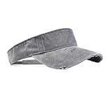ANDICEQY Sport Retro Sun Visor Hats Adjustable Empty Top Baseball Cap Cotton Ball Caps for Women and Men (Retro Gray)