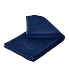 Manduka eQua Yoga Hand Towel - Quick Drying Microfiber, Lightweight, Yoga Accessories Easy for Travel, 16 Inch (40cm), Midnight Blue
