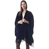 Travel Scarf for Women Airplane, Cozy Fleece Travel Wrap with Fringes, Perfect as a Travel Shawl or Office Blanket, Lightweight and Warm, Makes a Great Gift for Mom - Black