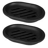 Topsky Soap Dish for Shower, 2pcs Soap Dishes Soap Savers for Bar Soap, Soap Bar Holder Shower with Drip Tray, Plastic Soap Holders with Drain for Kitchen Sink, Easy to Clean, Keeps The Soap Dry