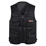 Home Mens Utility Casual Fishing Vests Multi Pockets Cargo Vest Travel Hunting Camping Outdoor Vest Tactical Outerwear