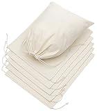 100 Percent Cotton Muslin Drawstring Bags For Shoes Storage Pantry Gifts (12 x 16 inch - 6 pack, Beige)