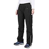 33,000ft Women's Rain Pants, Lightweight Waterproof Rain Over Pants, Windproof Hiking Pants for Outdoor, Fishing, Rainy Day Black