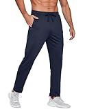 COOFANDY Men Yoga Sweatpants Athletic Active Joggers Casual Jersey Pants Pockets Navy Blue