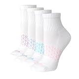 Hanes Cushioned, Absolute Active Ankle Socks for Women, Seamless Toe, 4-PRS, White, 5-9