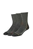 Amazon Essentials Men's Hiking Socks, Comfortable Cushioned Crew Socks, 3 Pairs, Charcoal/Black, Size 8-12