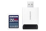 SAMSUNG PRO Ultimate Full Size Memory Card+USBReader, 256GB SDXC, Up to 200 MB/s, 4K UHD, UHS-I, C10, U3, V30, A2 for DSLR, Mirrorless Cameras, PCs, MB-SY256SB/AM