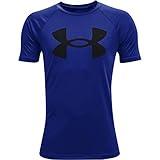 Under Armour Boys Tech Big Logo Short Sleeve T-Shirt , Royal Blue (400)/Black , Small