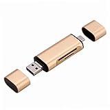 AGFELO Card Reader USB Type c Reader Micro USB Reader OTG Reader Adapter Reader for Phone Type- c Reader USB Adaptor USB 3.0 Reader USB 3. 0 Reader USB-c Writer Aluminum Alloy Golden