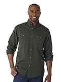 Wrangler Riggs Workwear Men's Logger Twill Long Sleeve Workshirt, Forest Green, Large