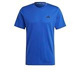 adidas Men's Essentials Feel Ready Training T-Shirt, Lucid Blue/Semi Lucid Blue/Black, Medium