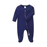 Unisex Baby One Piece Romper Footie Clothing Set Soft Comfy Cotton Onesie for 6-9months Toddler Navy