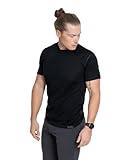 Men's Crew T-Shirt, RWS Certified Pure Merino, Designed in Seattle - Black - XL