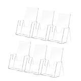 Marketing Holders 6 Pack Business Card Holder Counter Display for 2" x 3.5" Vertical Cards for Booths at Tradeshows and Expos Clear Acrylic