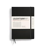 LEUCHTTURM1917 - Notebook Hardcover Medium A5-251 Numbered Pages for Writing and Journaling (Black, Ruled)