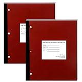 Fuyoooo 2 Pcs Laboratory Notebook Carbonless Copy Lab Notebook Duplicate Pages Quadrille 11" x 9.25" 100 Numbered Sets 4 x 4 Quad Perforated for Researchers