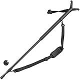 HUNTPAL Hunting Monopod Shooting Stick 33"-75" Gun Rifle Crossbow Shooting Rest Trekking Hiking Pole Walking Stick with Integrated Spike Feet, Matt Aluminum Stand with V Yoke and Carry Shoulder Strap