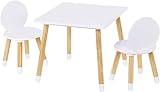 UTEX Kids Table with 2 Chairs Set for Toddlers, Boys, Girls, 3 Piece Kiddy Table and Chairs Set, White