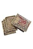 SRB12-L Set of 5 Transparent Garment Storage Bag, Saree Covers, Saree Bag, Sari Storage Bags, Wardrobe Organiser, Clothes Storage Bag, Indian Wedding Gift Packing