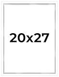 20x27 Shadow Box White Contemporary Frame - Interior Size 20x27 by 1 Inches Deep - White Frame is Made to Display Items Up to 1 Inches Deep! Includes Shatter Resistant Acrylic, Backing, Hardware