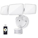 USTELLAR Smart Outdoor LED Security Light 50W 5000lm, App Control Flood Light with Motion Sensor Waterproof, Tunable White 2700K-6500K, Voice Control Alexa Compatible Outside Group Linkage