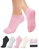 yeuG Grip Socks for Women Non Slip Pilates Socks for Pilates, Ballet, Barre, Barefoot, Hospital Anti Skid Ankle Yoga Socks