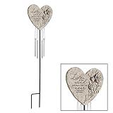 Let's Make Memories Personalized Memorial Whispers in The Garden Wind Chime - Heart - Sympathy Gift - Customized Condolences - Engrave with Message