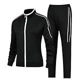 EXSDOWEE Women's 2 Pieces Athletic Tracksuit Full-Zip Workout Sweatsuit with Active Jackets and Pants