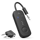 Avantree Relay - Premium Airplane Bluetooth 5.3 Adapter, Supports 2 AirPods or Headphones with aptX Adaptive & Low Latency, 3.5mm AUX Jack Wireless Audio Transmitter for Planes, Airline, Travel, TV