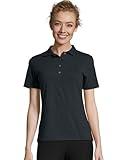 Hanes womens X-Temp Performance Polo Shirt,Black,XXX-Large