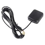 AEDIKO GPS Navigation Antenna with SMA Male Connector Vehicle Waterproof Active GPS Antenna for Car Stereo Head Unit GPS Navigation System Module Truck Marine Boat GPS Tracker