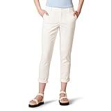 Amazon Essentials Women's Mid-Rise Slim-Fit Stretchy Cropped Tapered Leg Khaki Dress Pants (Available in Plus Size), White, 10
