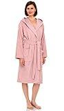 TowelSelections Womens Robe, Premium Cotton Hooded Bathrobe for Women, Soft Terry Cloth Robes for Women Large Coral Blush